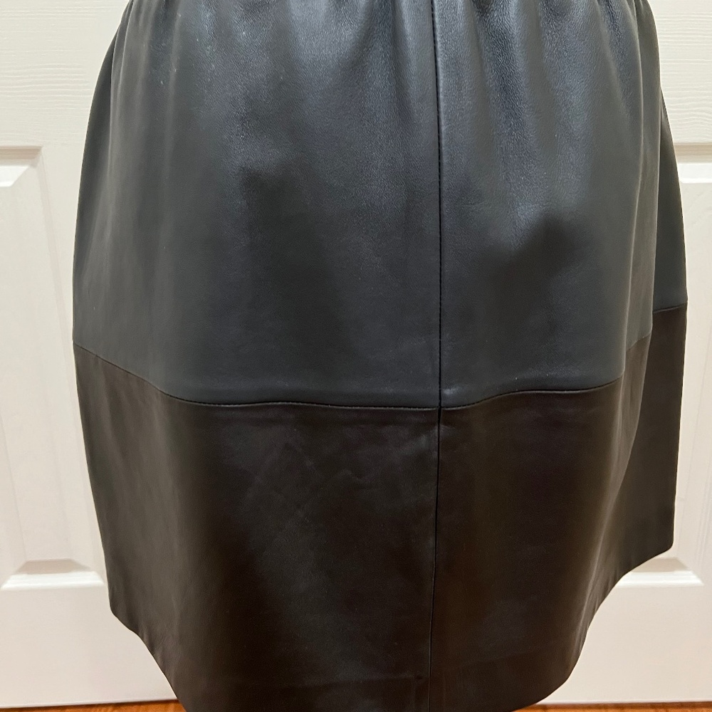 VINCE Women’s 2 Tone Color block Leather Skirt